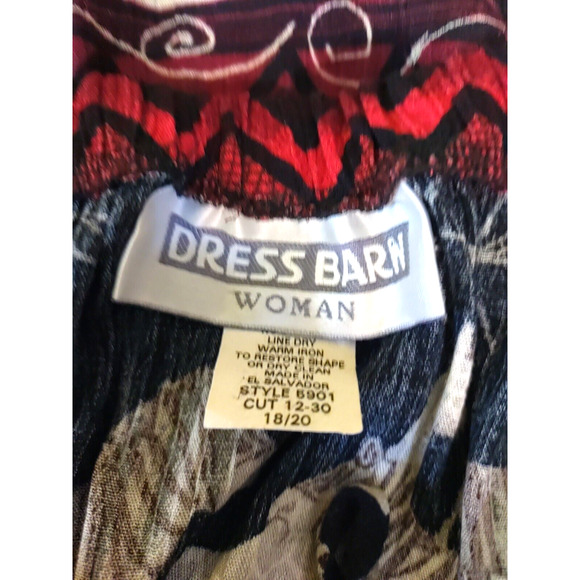 Dress barn Women's Skirt Size 18/20 Elastic Waist Red Black Animals Long Midi - Picture 4 of 6